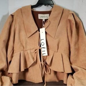 Loeil Tan Women's Cape Jacket